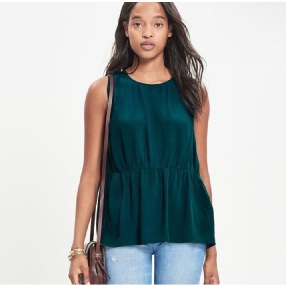 Madewell sleeveless top blouse green large